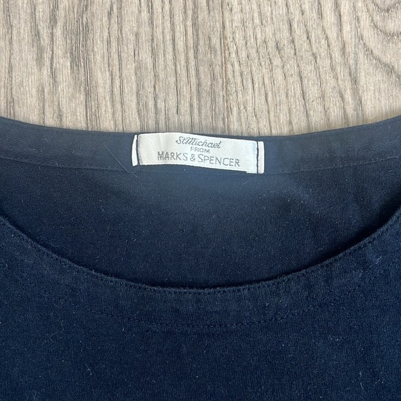 Vintage Mark and Spencer Classic Navy Blue Nautical T-Shirt made in UK - Picture 6 of 7